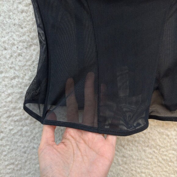 Corset Bustier Top 34B XS S Small Black Sheer Mesh Boning Italy - Picture 4 of 8